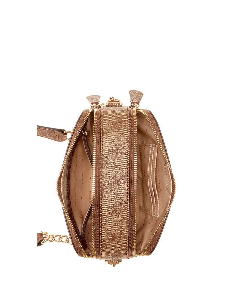 Brown Latte Logo Noelle Crossbody Camera Bag GUESS