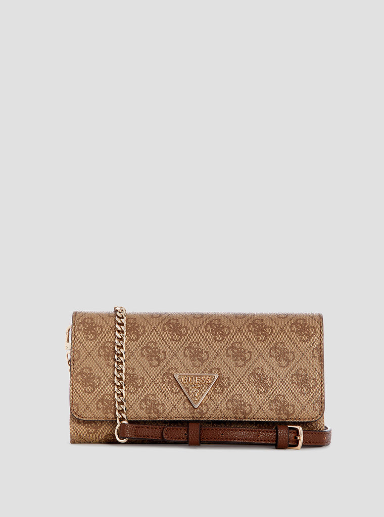 Brown Logo Noelle Crossbody Organiser Bag | GUESS
