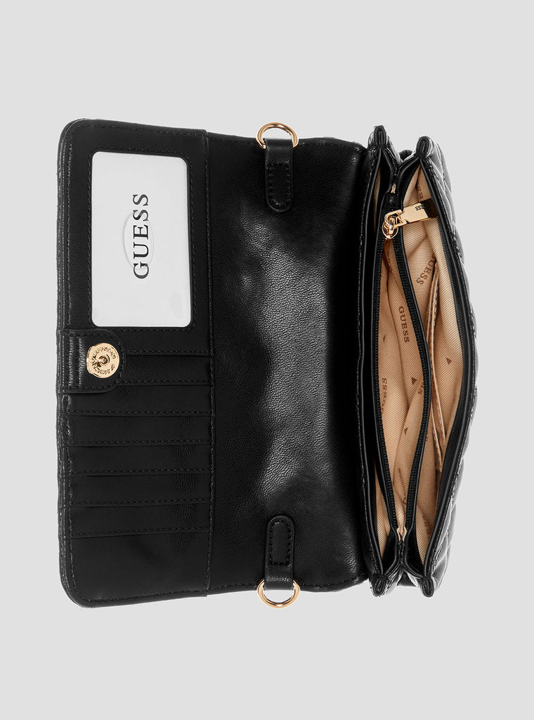 Black Logo Noelle Crossbody Flap Organiser | GUESS