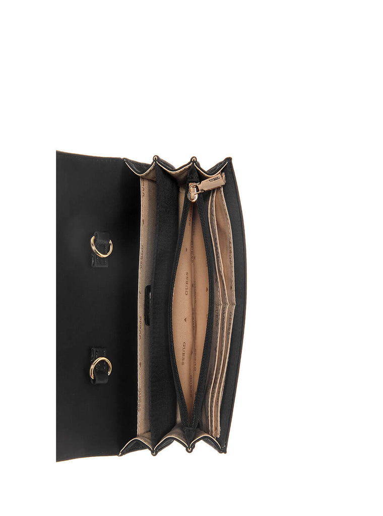 Black Gilded Glamour Crossbody Clutch GUESS Handbags