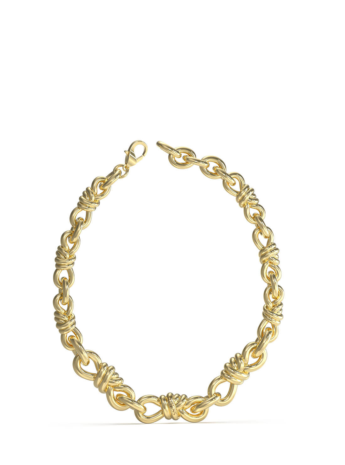 Gold Modern Love Knot Necklace | GUESS Women's Jewellery | Front view