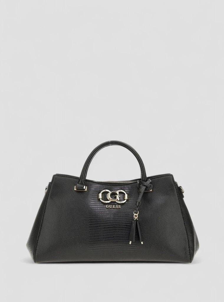 GUESS Sac à Main Noir Pour Femme - Salinge Luxury Satchel 314063 Noir - Bagagerie - Maroquinerie