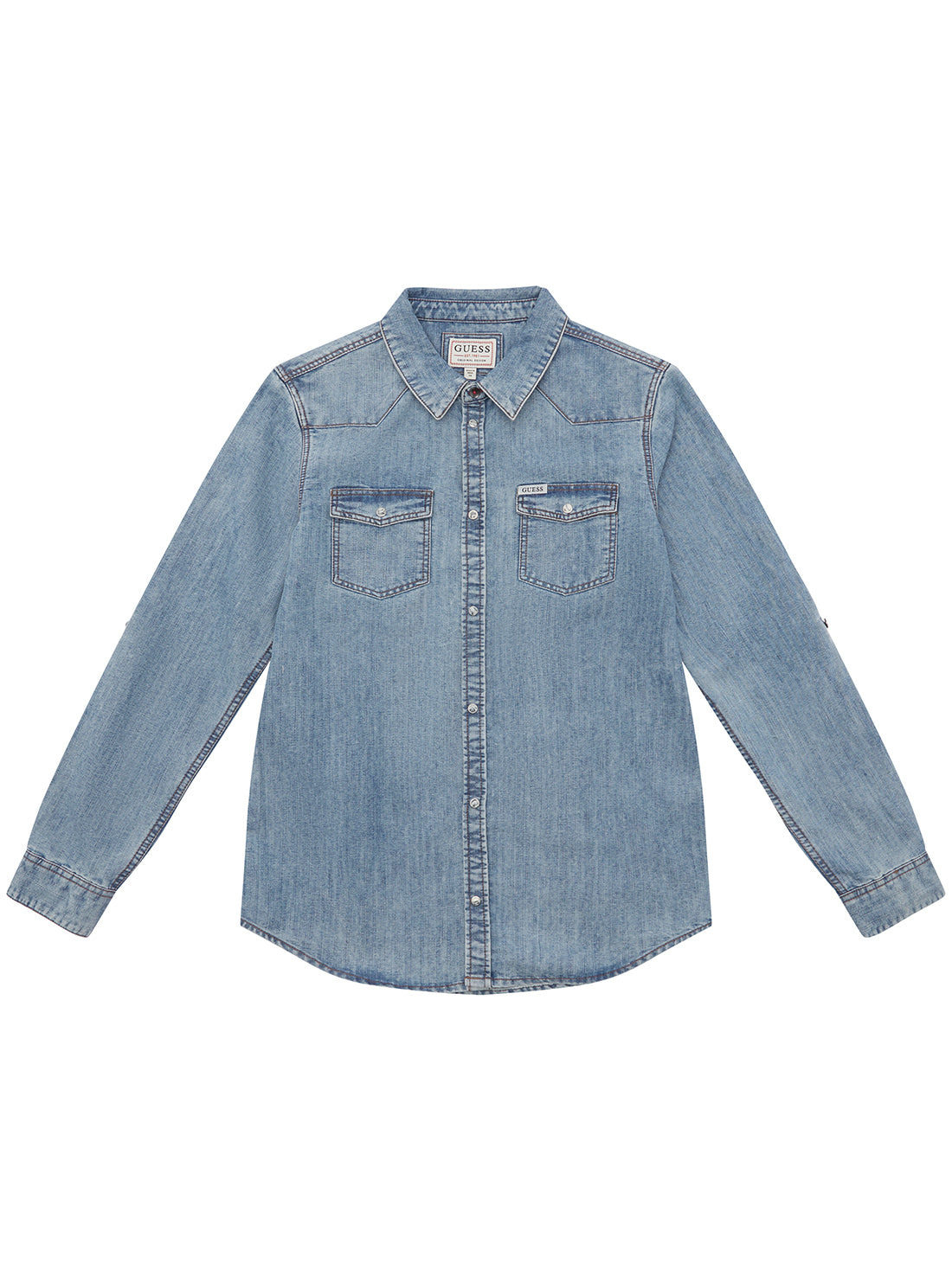 Blue Denim Long Sleeve Shirt (2-7) | GUESS