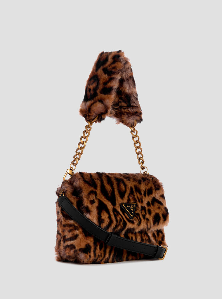 Leopard Print Samia Shoulder Bag GUESS