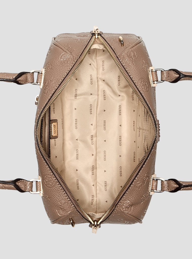 Brown Logo Cresidia II Box Satchel Bag | GUESS