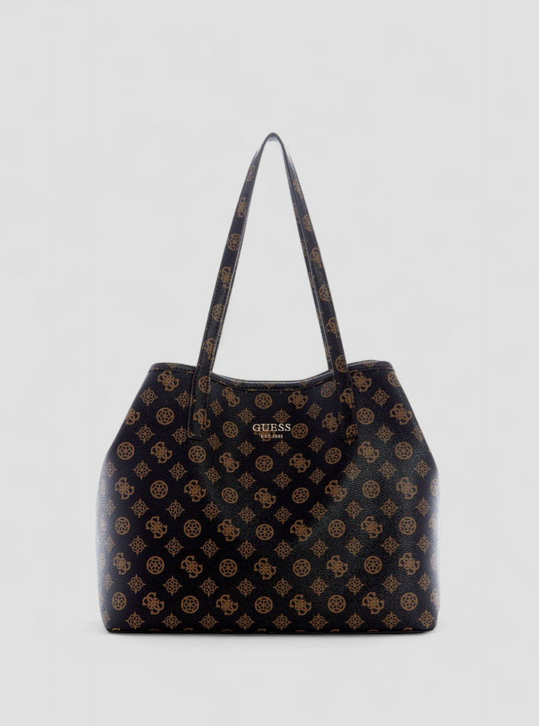 GUESS Vikky Large Tote - Borsa Shopper Marrone Con Pochette Asportabile E Manico A Tracolla