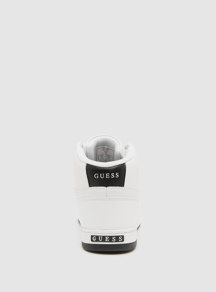 GUESS Locey, Scarpe da Ginnastica Uomo, Bianco Nero Denim Multi 140, 44.5 EU