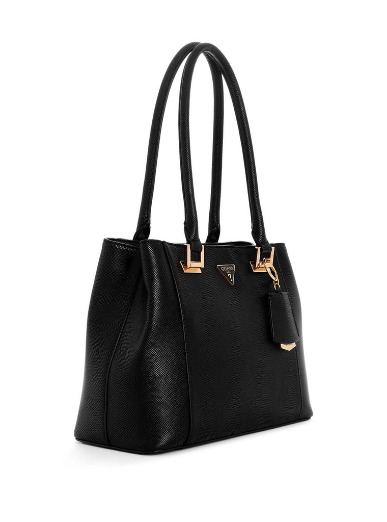 Black Breana Shopper Tote Bag GUESS Handbags