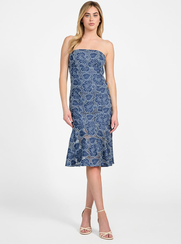 Blue Indigo Midi Dress