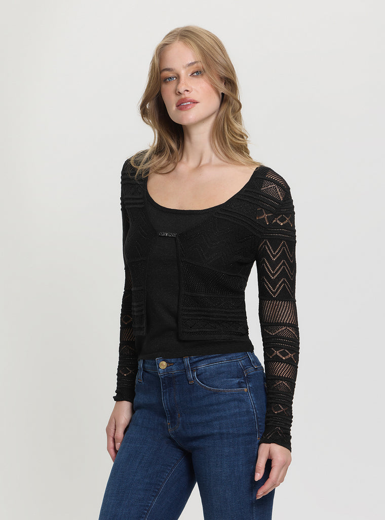 Guess Jeans Black Cotton Women Sweatshirt