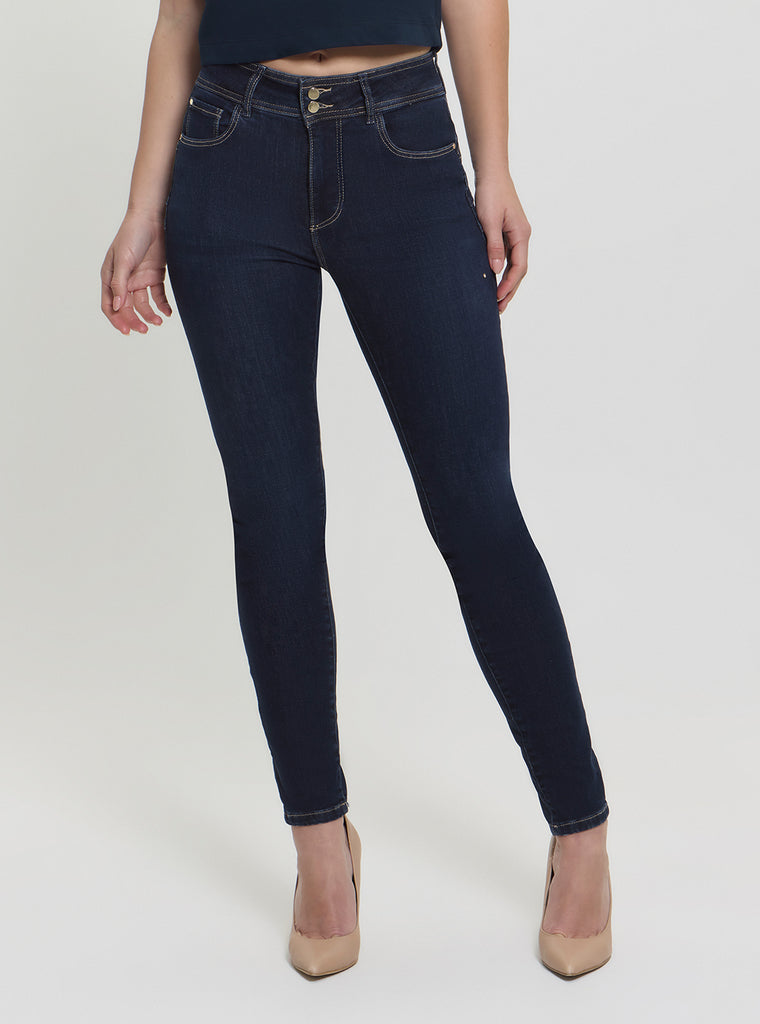 High-Rise Skinny Shape Up Denim Jeans In Dark Wash GUESS