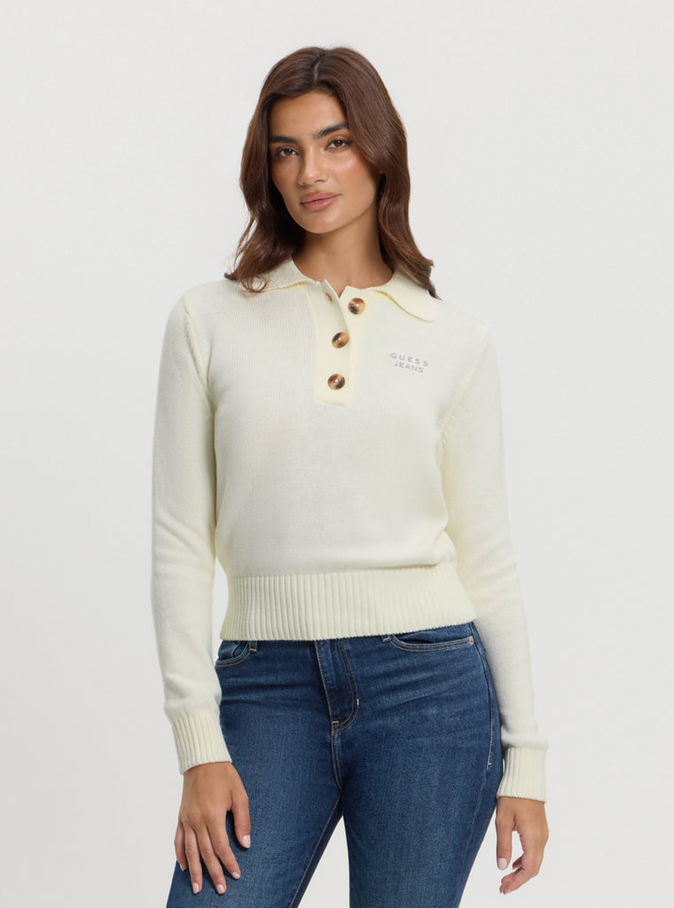 Guess Jeans White Cotton Women's Sweatshirt main image 1