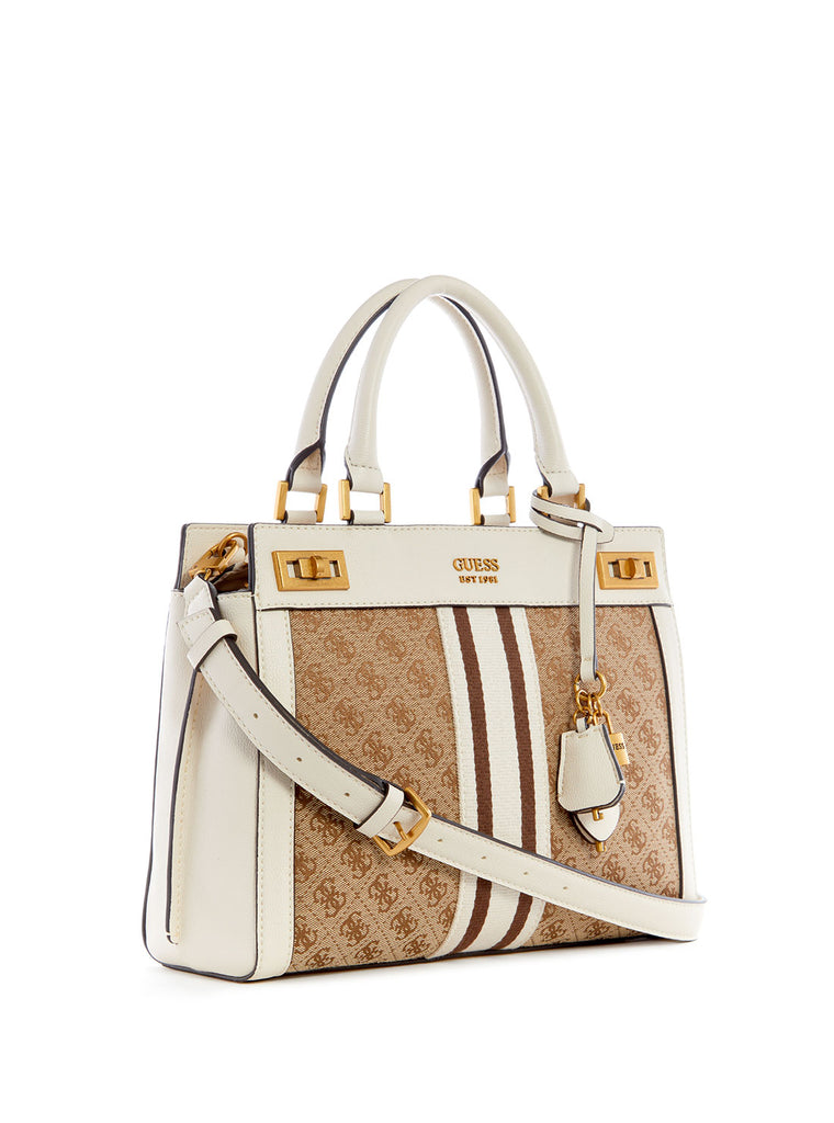 GUESS Katey Luxury Satchel, Mocha Logo