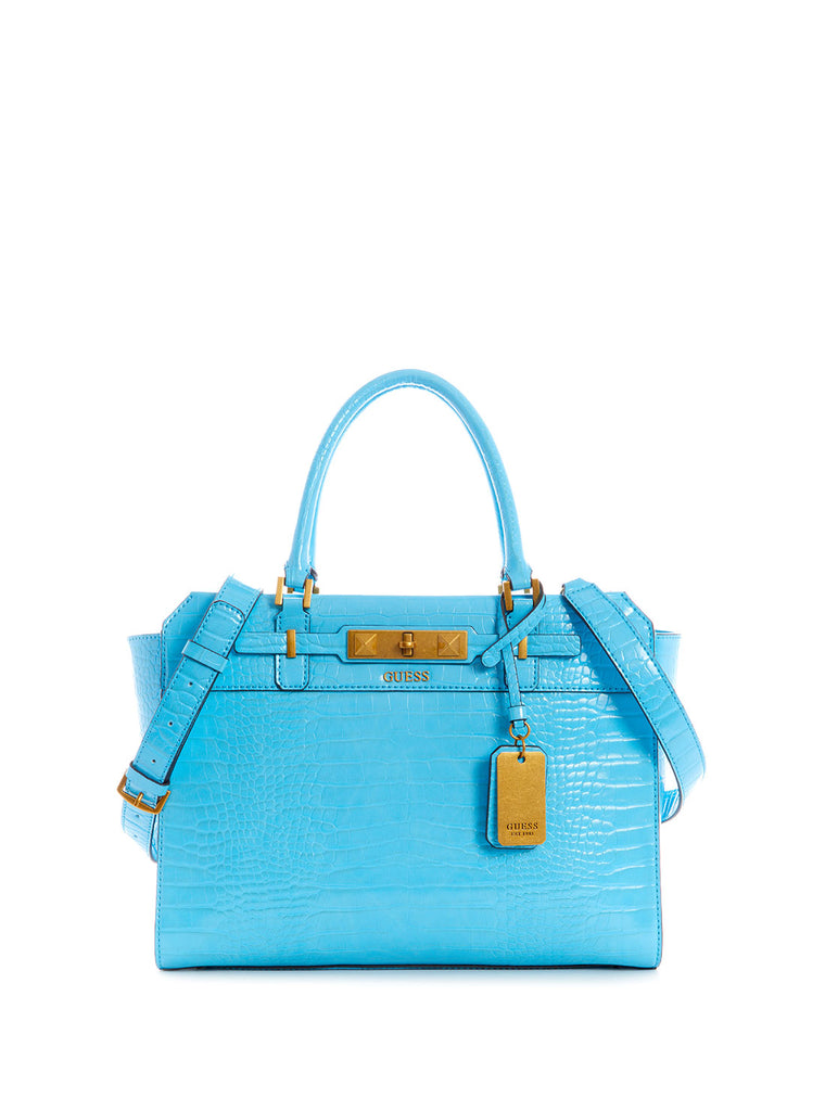 Blue Raffie Satchel Bag GUESS