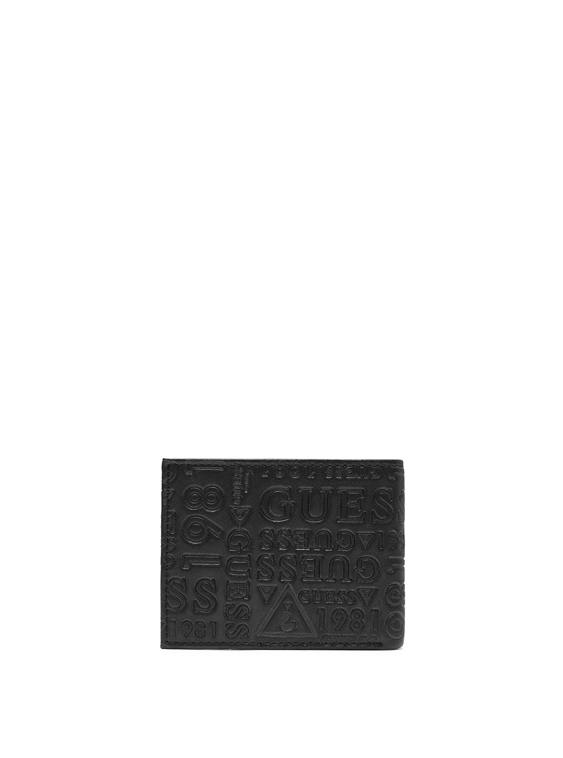 Black Logo Coso All Over Embossed Wallet back view