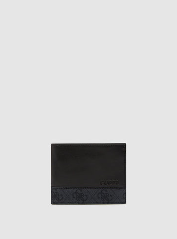 GUESS Mens Wallet Black Fabio Passcase Wallet 31GUE22102 Front View