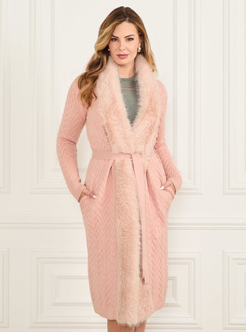 Marciano Paula Faux Fur Long Cardigan