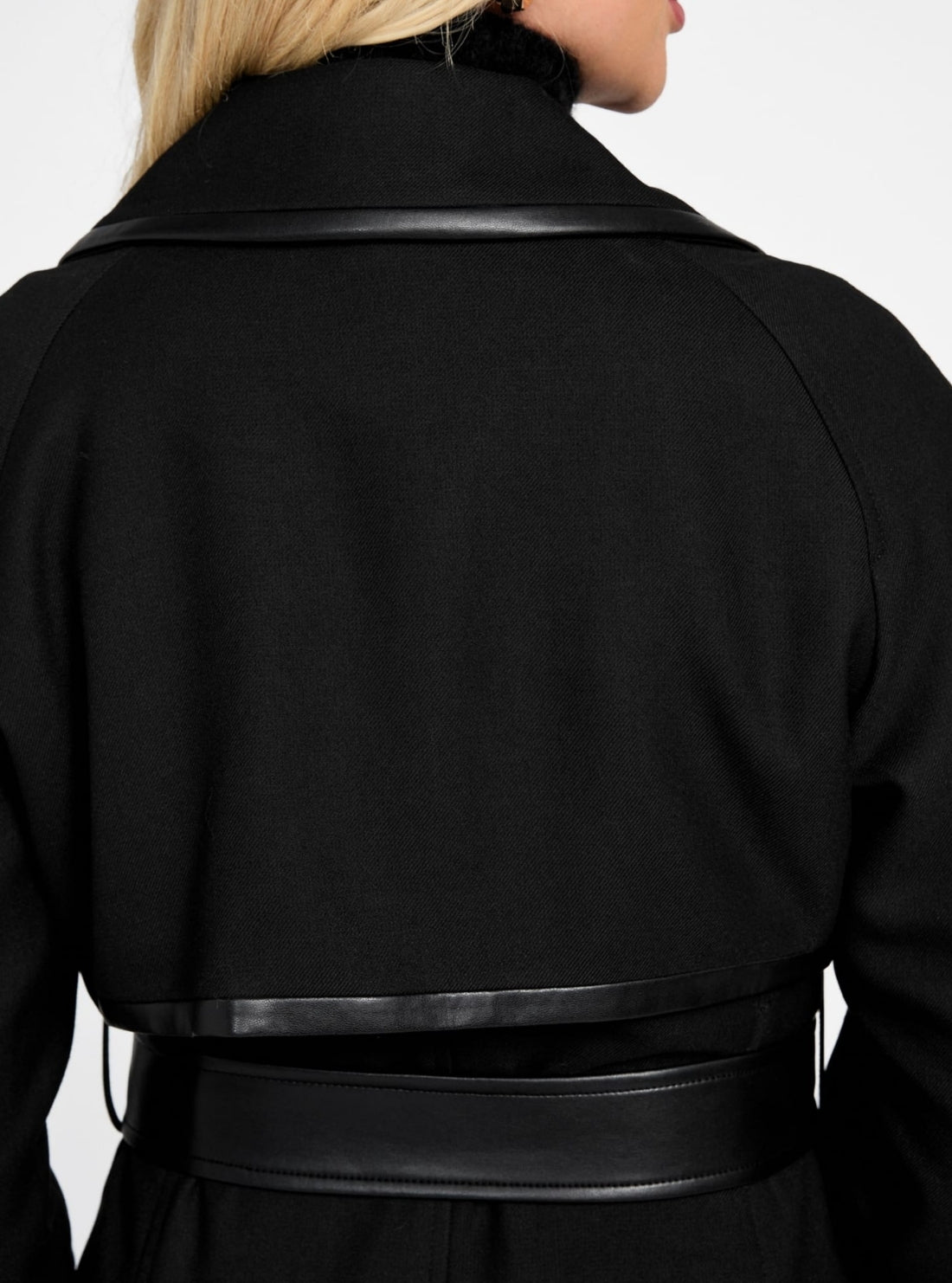 GUESS Marciano Black Natalie Longline Trench Coat 5BGL098827Z Detail View