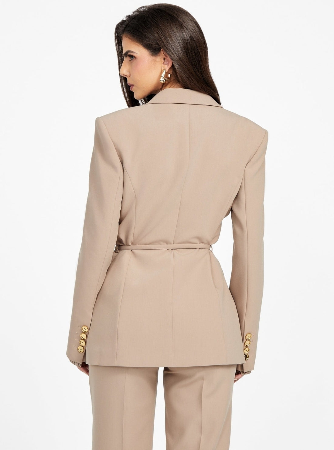 GUESS Marciano Beige Dalia Belted Blazer 5BGN007046A Back View