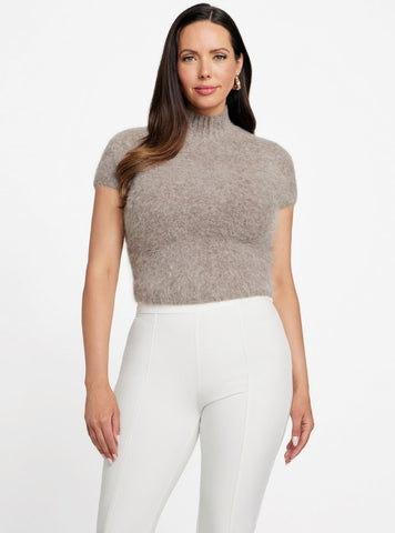 GUESS Womens Marciano Beige Agnes Sweater Top 5BGR105794Z Front View