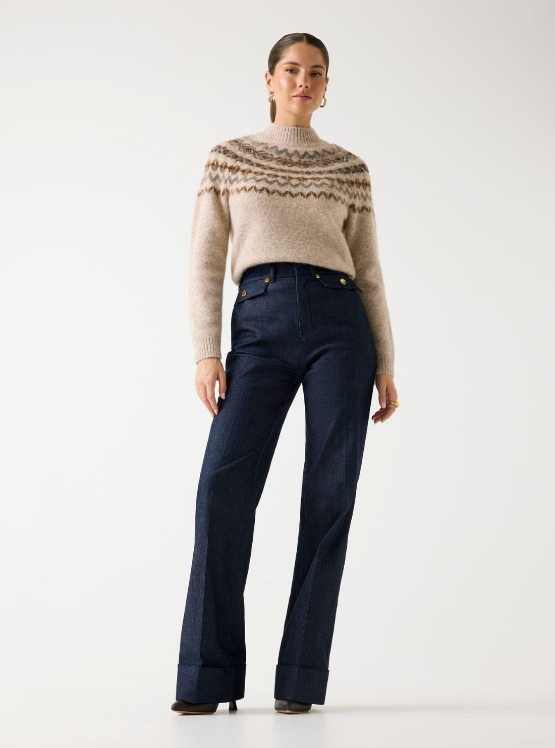 GUESS Marciano Beige Akilah Sweater Top 5BGR135786Z Full View