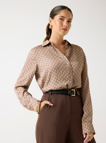 GUESS Eco Marciano Beige Melissa Logo Shirt 5GGH327298A Front View