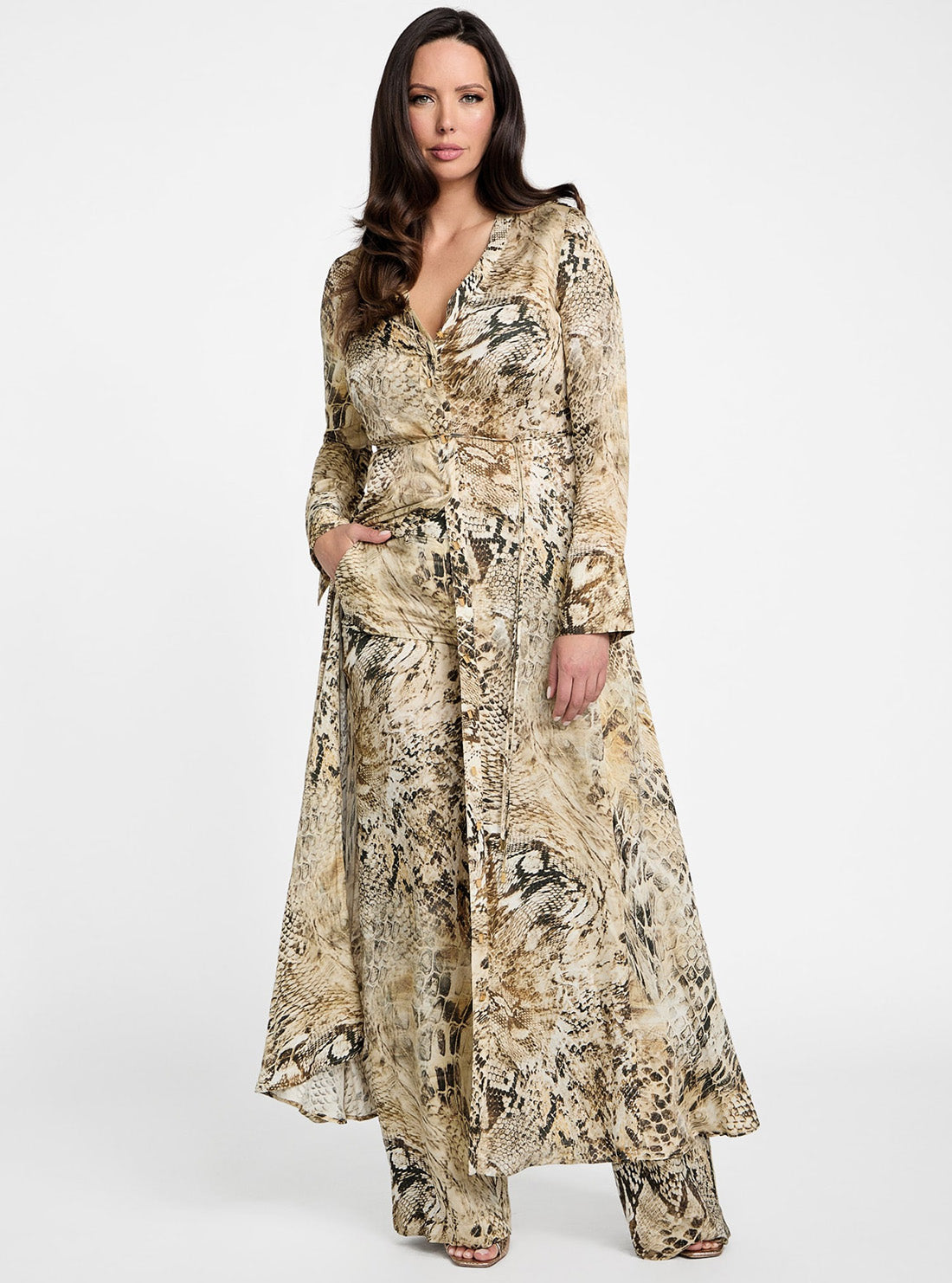 Marciano Women's Skin Print Giselle Maxi Dress 5GGK087298A Front View