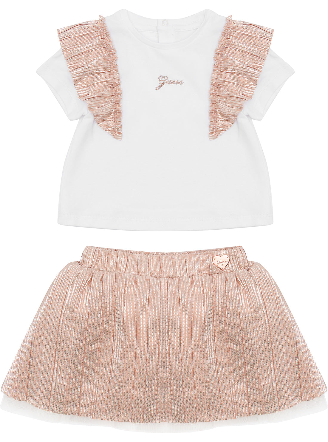 White T-Shirt and Skirt Set (0-12M)