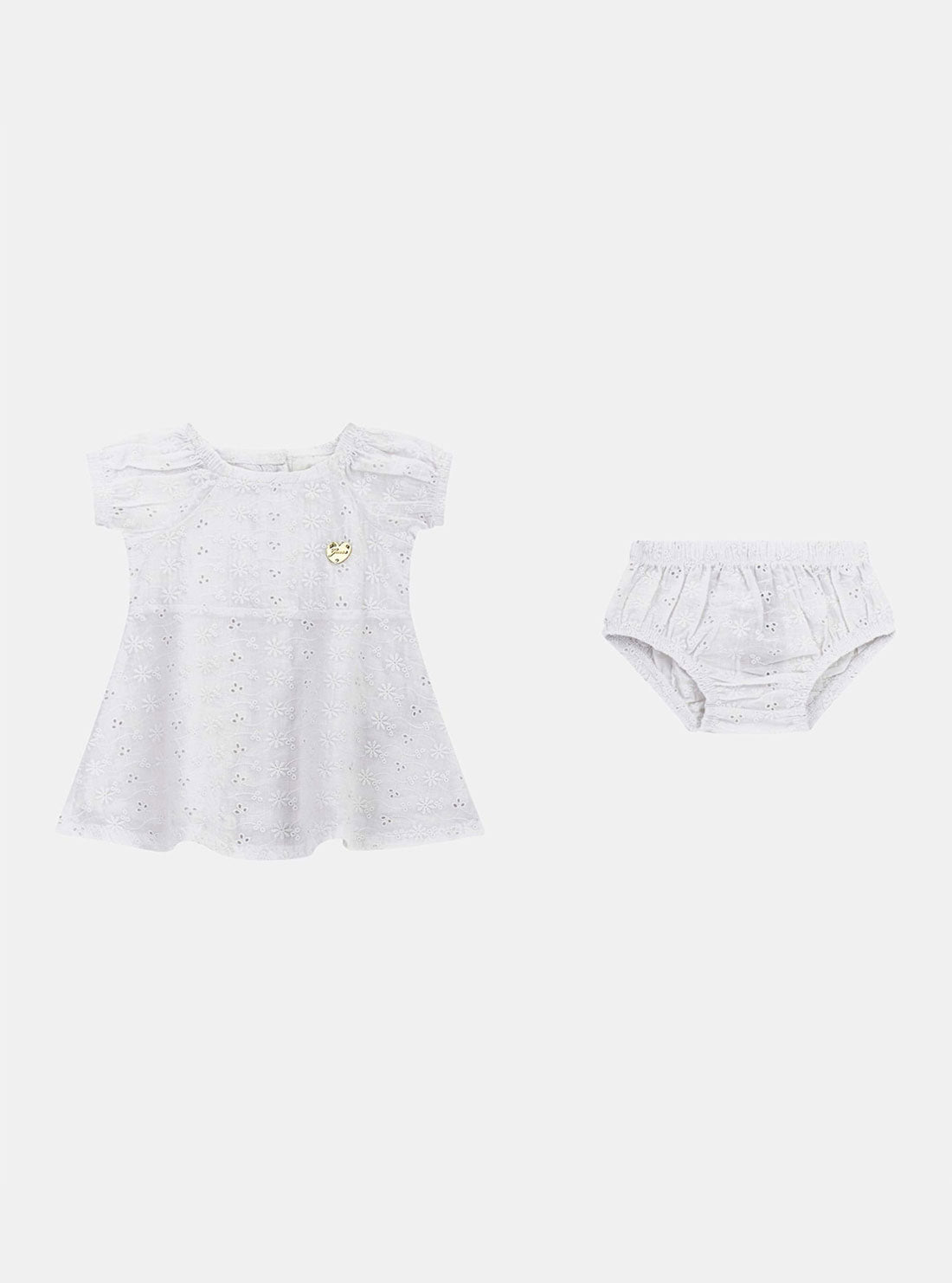 GUESS White Sangallo Dress and Panties Set (3-12M) back view