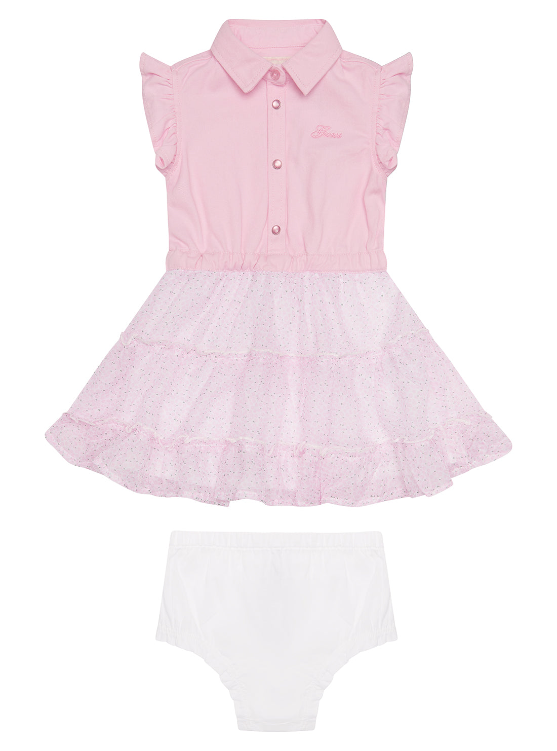 GUESS Pink Dress and Pantie Set (3-24M) front view