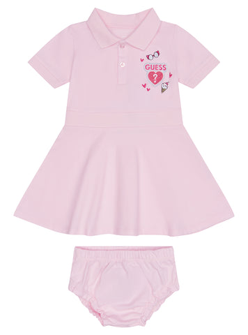 Pink Piquet Dress and Pantie Set (0-12M)