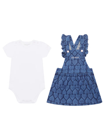 Blue Denim Skirt and Onesie Set (0-12M)