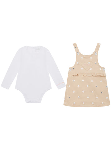 White Long Sleeves Overall Set (0-18M)