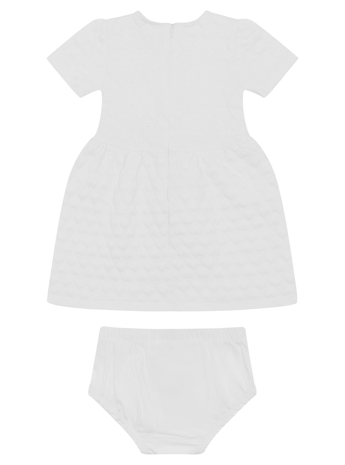 White Bonded Knit Dress and Pantie Set