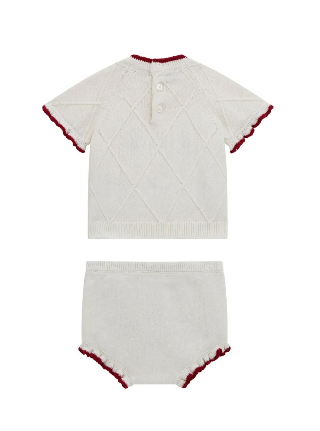 GUESS Baby White Soft Knitted 2-Piece Set (0-12m) A5GG00Z3N01 Back View