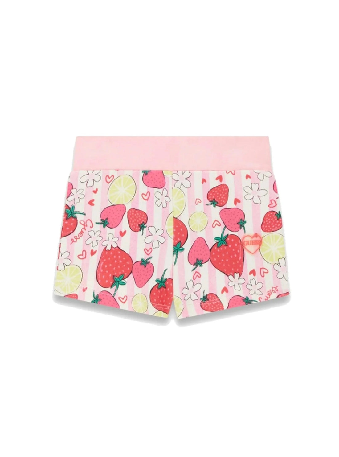 GUESS Kids Pink Strawberry T-Shirt and Shorts Set (3-24m) Bottom View