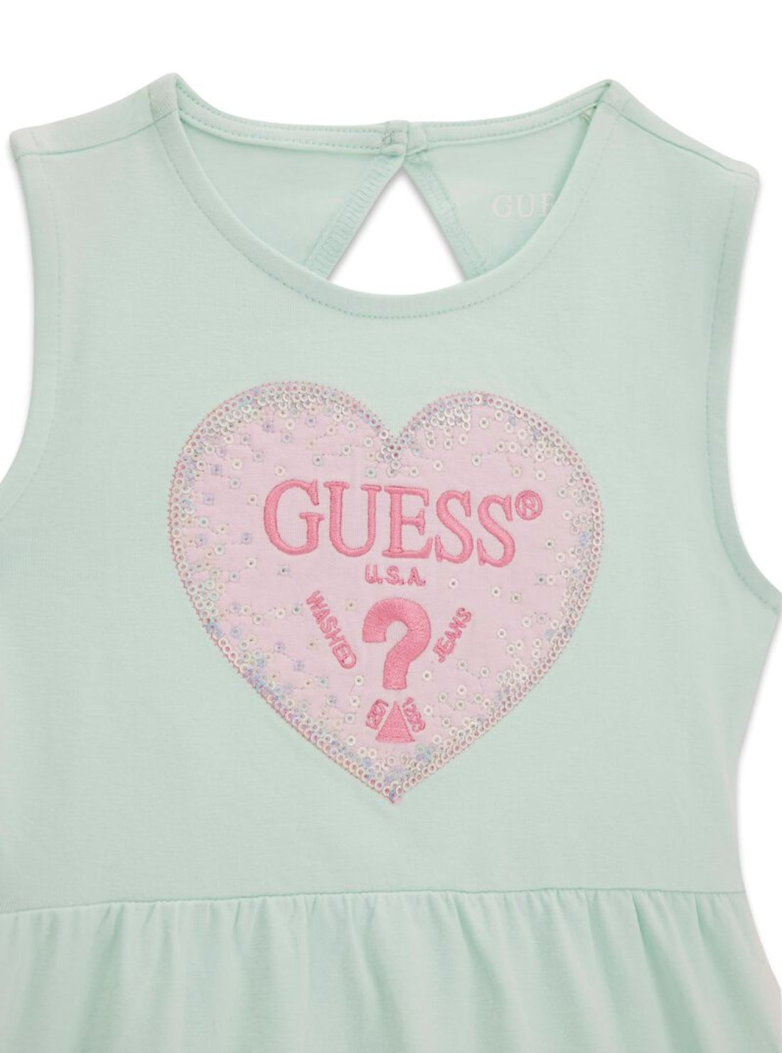 GUESS Kids Green Dress and Pantie Set (3-24m) A6GK07K6YW4 Detail View