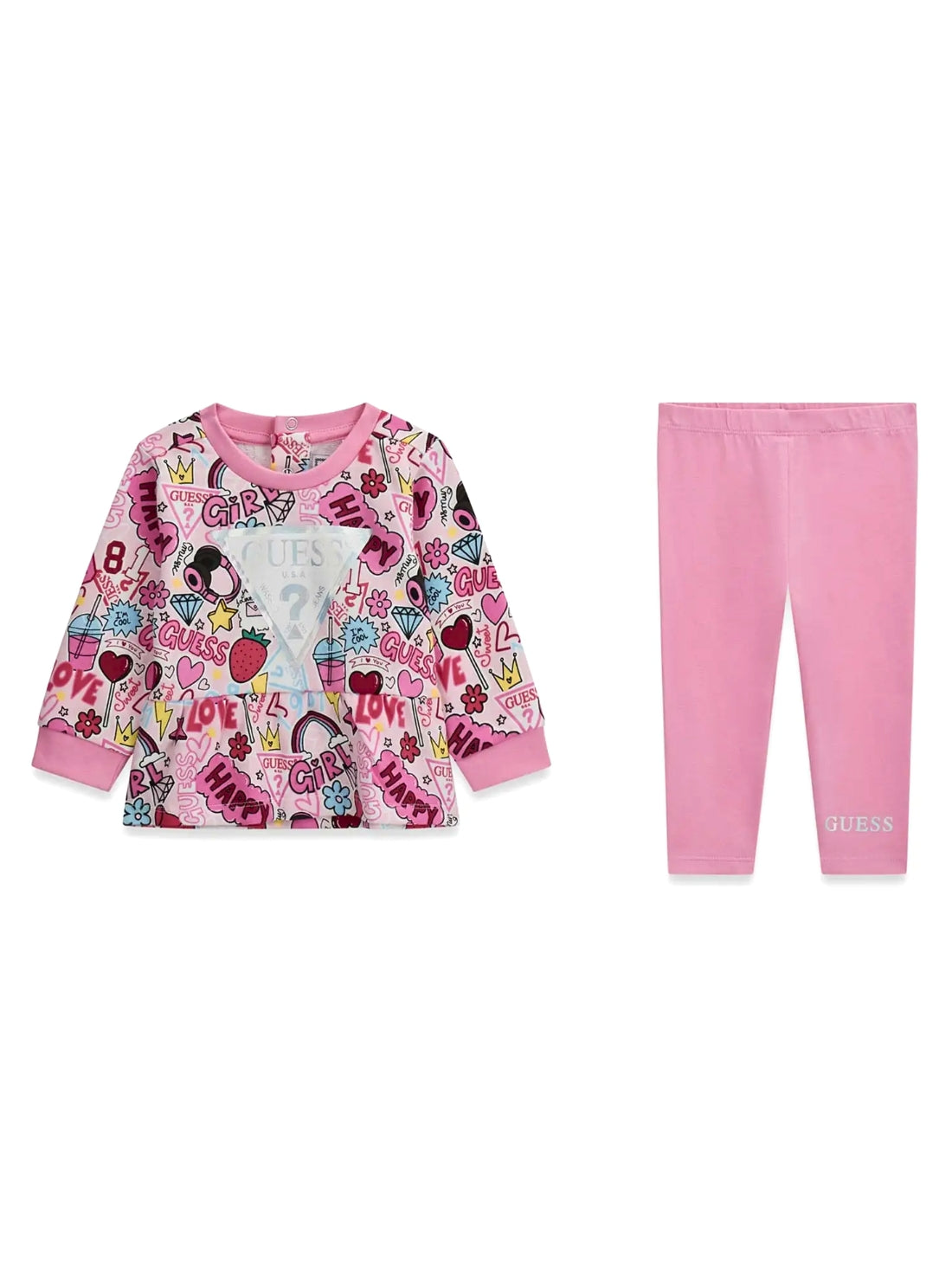 GUESS Kids Pop College Active Top and Leggings Set (3-24m) A6YG03K3898 Front View2