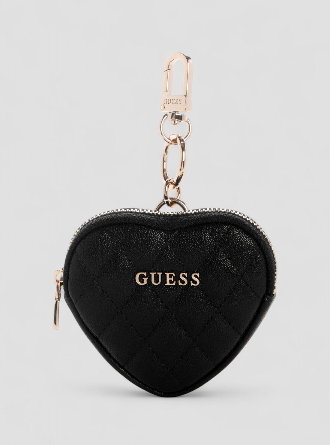 GUESS Womens Black Heart Pouch Keychain A7460108 Front View