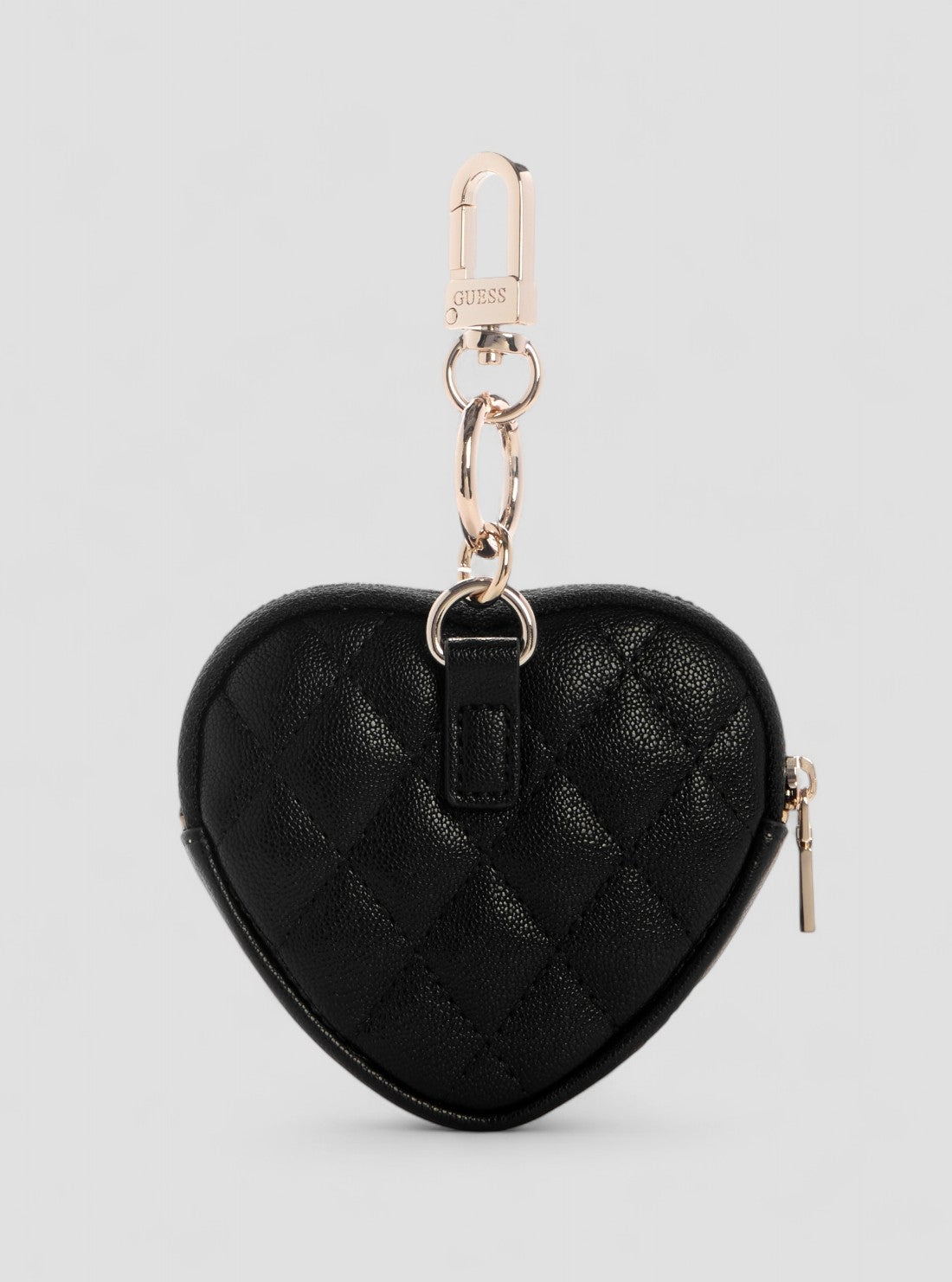 GUESS Womens Black Heart Pouch Keychain A7460108 Back View