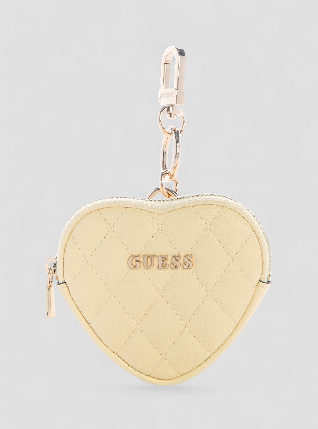 GUESS Accessories Yellow Heart Pouch Keychain A7460108 Front View