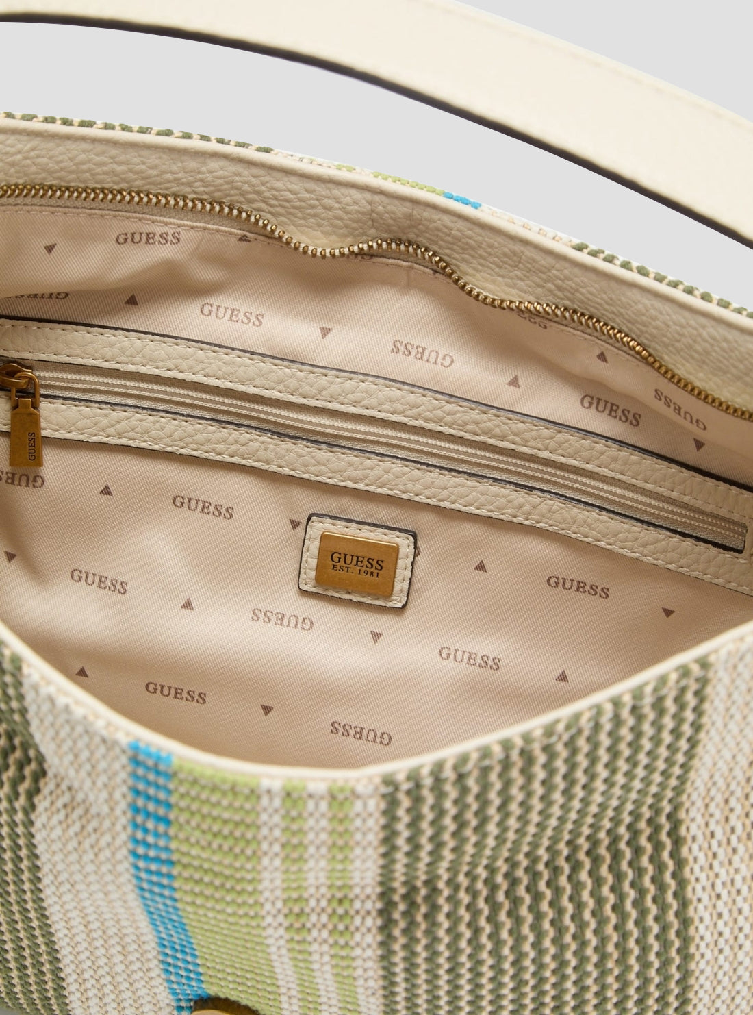 GUESS Womens Olive Multi Camden Shoulder Bag AB93081 Detail View