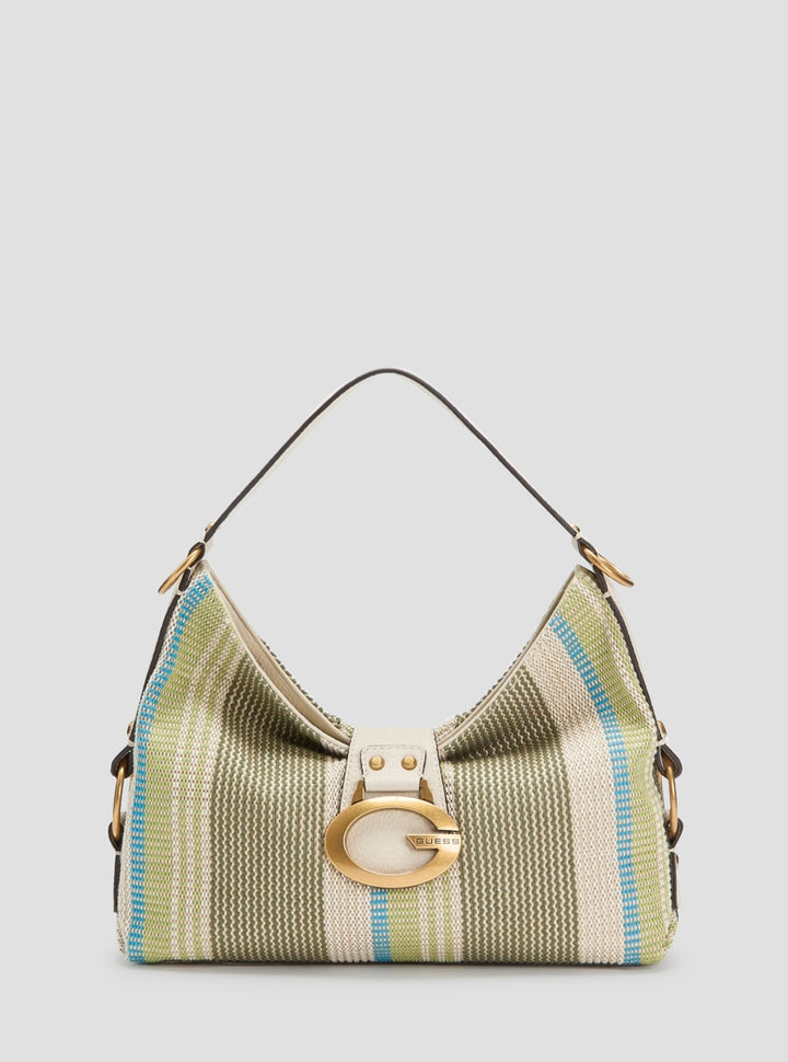 GUESS Womens Olive Multi Camden Shoulder Bag AB93081 Front View