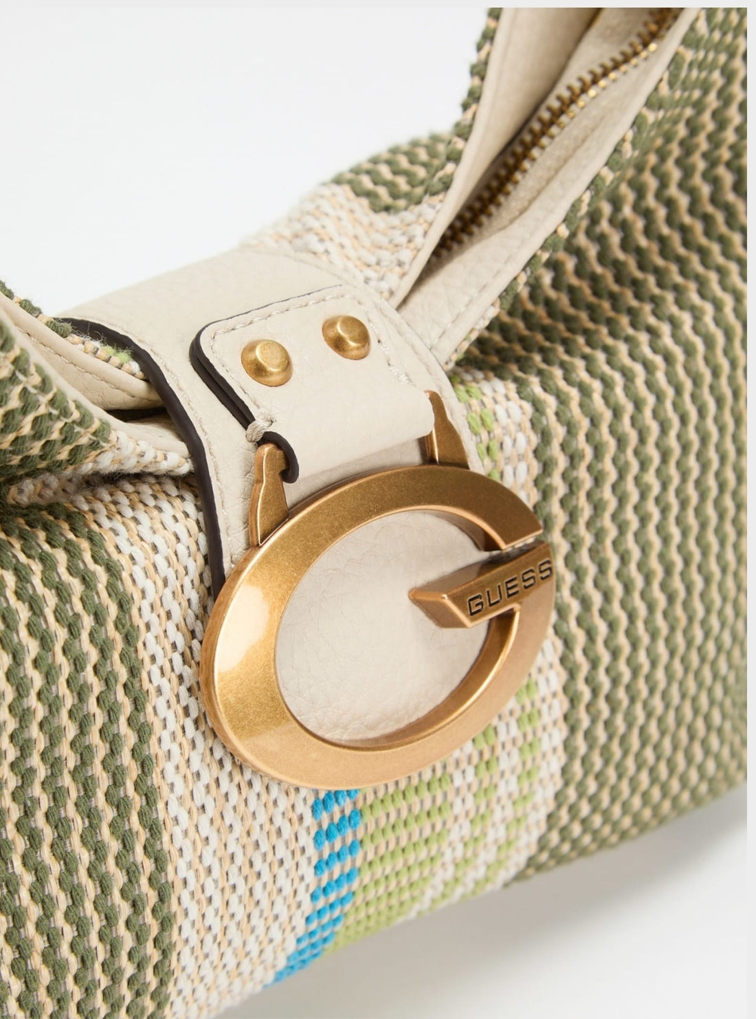 GUESS Womens Olive Multi Camden Mini Shoulder Bag AB930872 Detail View