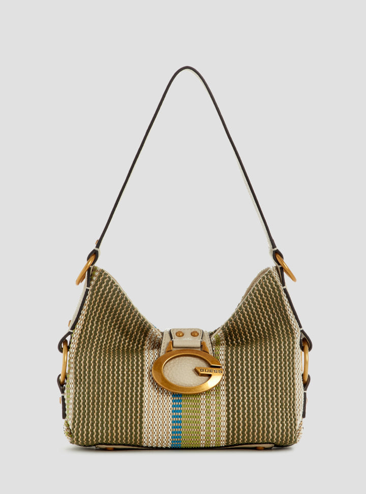 GUESS Womens Olive Multi Camden Mini Shoulder Bag AB930872 Front View