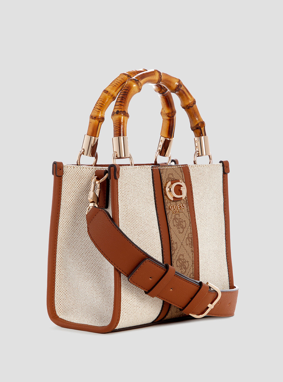 Brown Logo Kerima Bamboo Mini Tote