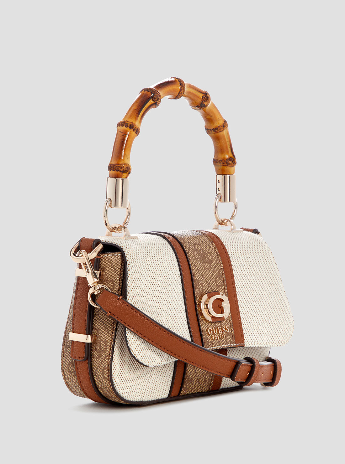 Brown Logo Kerima Bamboo Mini Bag | GUESS