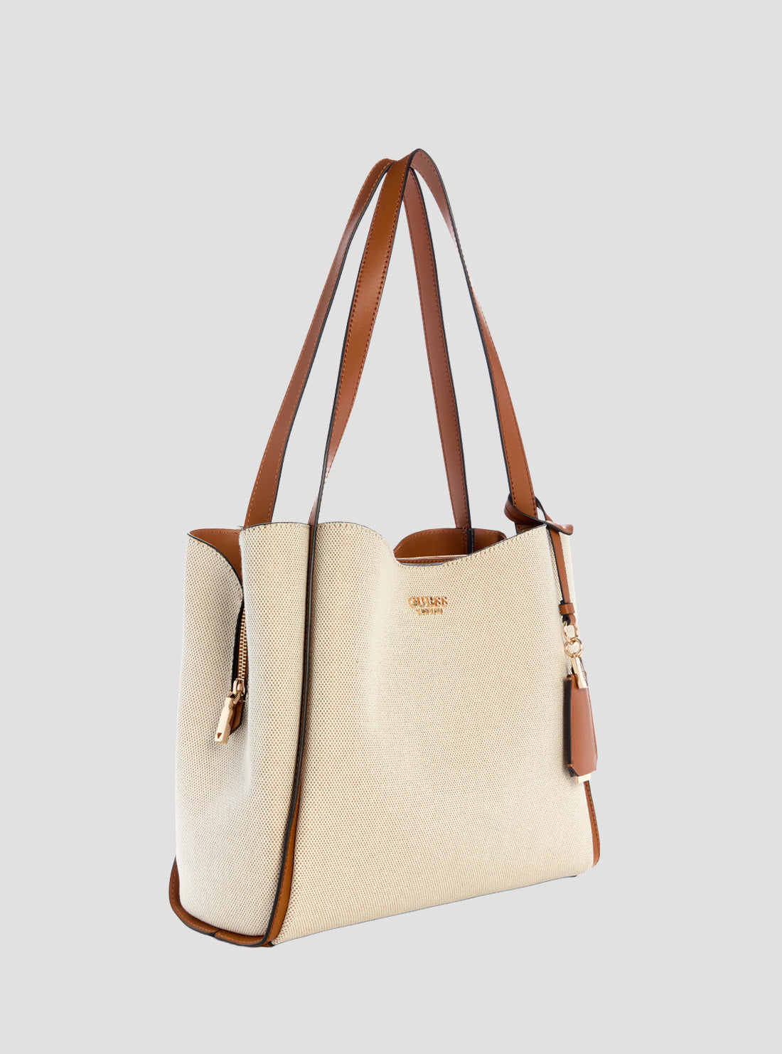 GUESS Womens Brown Nicolette Girlfriend Tote AG966223 Side View