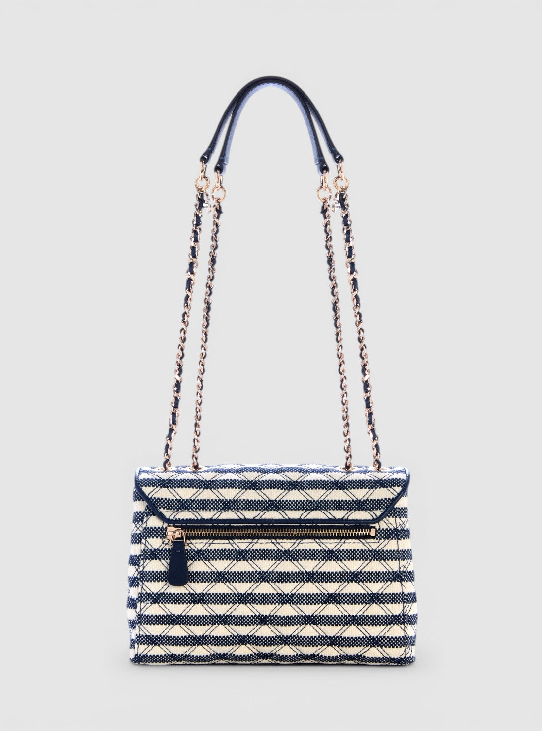 GUESS Womens Blue Multi Giully II Convertible Flap Bag AG967320 Back View