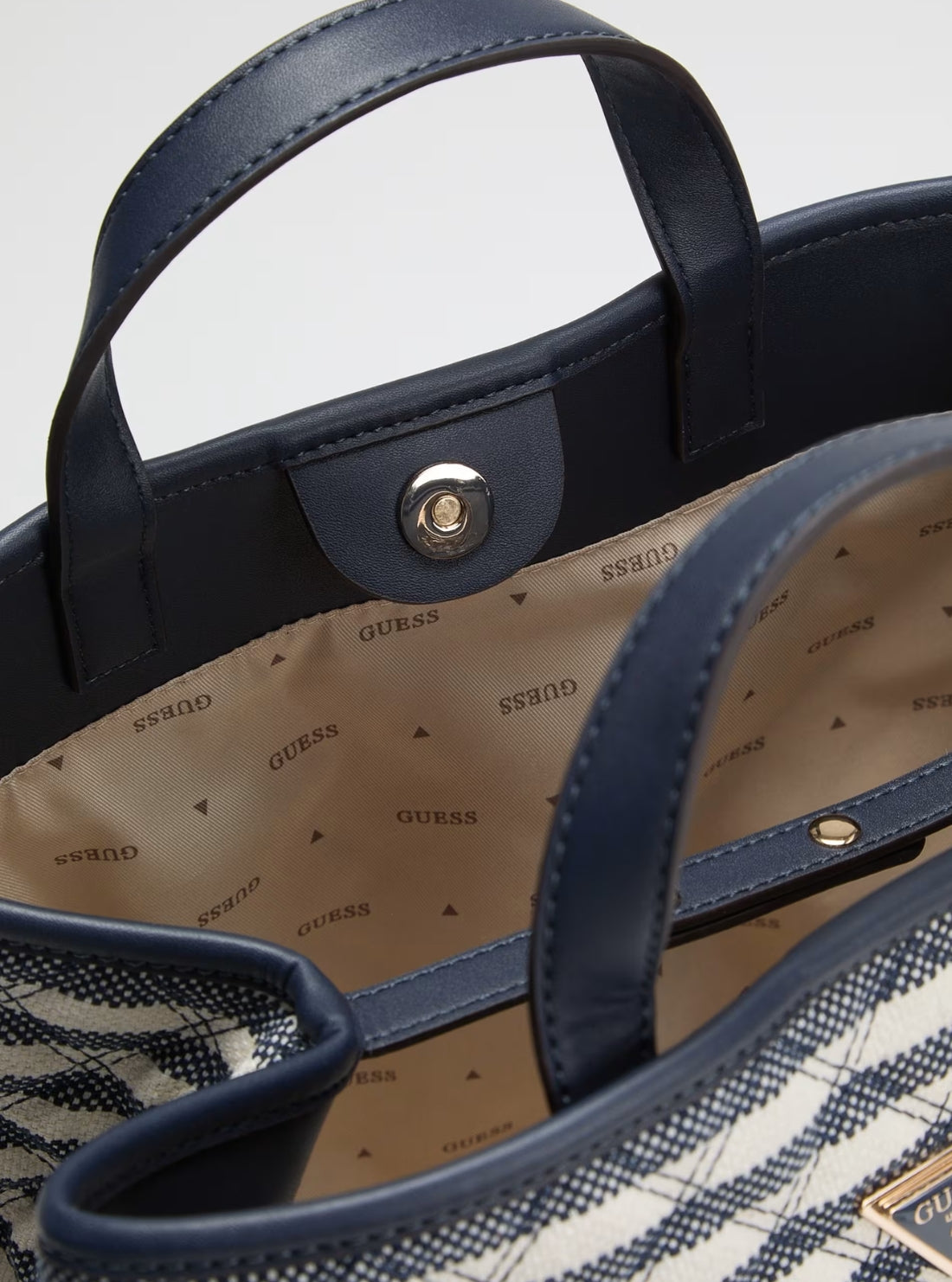 GUESS Womens Blue Multi Giully II Large 2 In 1 Tote Bag AG967329 Detail View